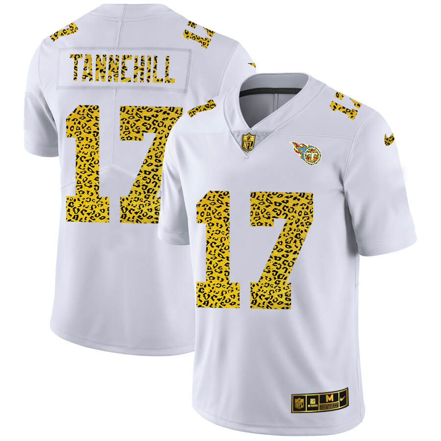 Tennessee Titans #17 Ryan Tannehill Men Nike Flocked Leopard Print Vapor Limited NFL Jersey White->los angeles dodgers->MLB Jersey